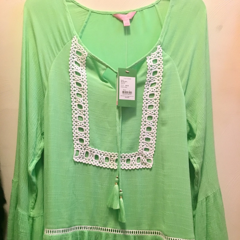 Lilly Pulitzer Amisa Top Mermaid Green NWT